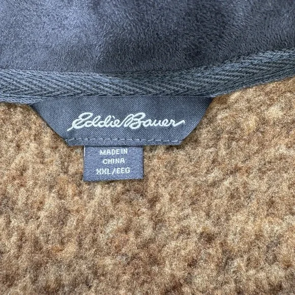 Eddie Bauer Quarter Snap Fleece Pullover Men 2XL Tan/Brown Heather Better L/S - Picture 5 of 9
